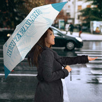 Custom New Zealand Silver Fern Football Umbrella Come On All White - Polynesian Pride