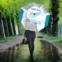 Custom New Zealand Silver Fern Football Umbrella Come On All White - Polynesian Pride