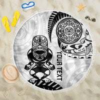 Custom Aotearoa Football Beach Blanket NZ Maori Tiki Go Champions