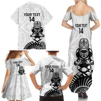 Custom Aotearoa Football Family Matching Summer Maxi Dress and Hawaiian Shirt NZ Maori Tiki Go Champions