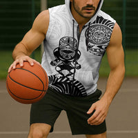 Custom Aotearoa Football Sleeveless Zip Hoodie NZ Maori Tiki Go Champions - Polynesian Pride