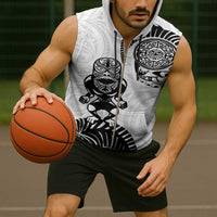 Custom Aotearoa Football Sleeveless Zip Hoodie NZ Maori Tiki Go Champions - Polynesian Pride