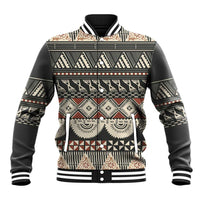 Vintage Bula Fiji Masi Baseball Jacket Fijian Tapa Cloth LT14 Unisex Charcoal - Polynesian Pride
