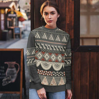 Vintage Bula Fiji Masi Ugly Christmas Sweater Fijian Tapa Cloth - Polynesian Pride