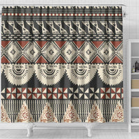 Vintage Bula Fiji Masi Shower Curtain Fijian Tapa Cloth - Polynesian Pride