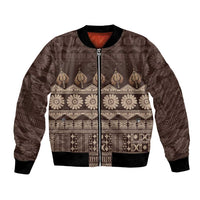 Bula Fiji Iri ni Meke Bomber Jacket Kuvui Fijian Masi - Polynesian Pride