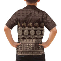 Bula Fiji Iri ni Meke Kid Hawaiian Shirt Kuvui Fijian Masi - Polynesian Pride