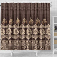 Bula Fiji Iri ni Meke Shower Curtain Kuvui Fijian Masi - Polynesian Pride