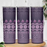 Bula Fiji Iri ni Meke Skinny Tumbler Lokaloka Fijian Masi - Polynesian Pride