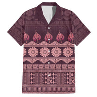 Bula Fiji Iri ni Meke Family Matching Off Shoulder Short Dress and Hawaiian Shirt Piqi Fijian Masi - Polynesian Pride
