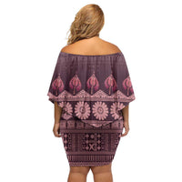 Bula Fiji Iri ni Meke Family Matching Off Shoulder Short Dress and Hawaiian Shirt Piqi Fijian Masi - Polynesian Pride