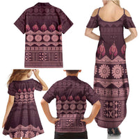 Bula Fiji Iri ni Meke Family Matching Summer Maxi Dress and Hawaiian Shirt Piqi Fijian Masi - Polynesian Pride
