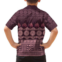 Bula Fiji Iri ni Meke Kid Hawaiian Shirt Piqi Fijian Masi - Polynesian Pride
