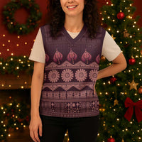 Bula Fiji Iri ni Meke Christmas Knitted V-Neck Vest Piqi Fijian Masi - Polynesian Pride