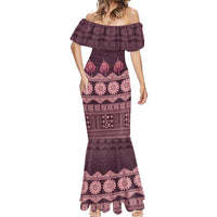 Bula Fiji Iri ni Meke Mermaid Dress Piqi Fijian Masi - Polynesian Pride