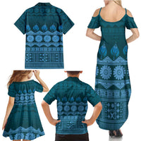 Bula Fiji Iri ni Meke Family Matching Summer Maxi Dress and Hawaiian Shirt Karakarawa Fijian Masi - Polynesian Pride