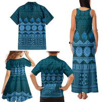 Bula Fiji Iri ni Meke Family Matching Tank Maxi Dress and Hawaiian Shirt Karakarawa Fijian Masi - Polynesian Pride