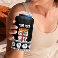 Fiji Tapa Rugby Custom 4 in 1 Can Cooler Tumbler Go Fijiana - Polynesian Pride