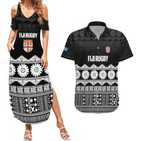Fiji Tapa Rugby Custom Couples Matching Summer Maxi Dress and Hawaiian Shirt Go Fijiana - Polynesian Pride