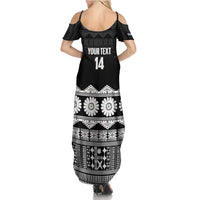 Fiji Tapa Rugby Custom Summer Maxi Dress Go Fijiana - Polynesian Pride