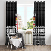 Fiji Tapa Rugby Custom Window Curtain Go Fijiana - Polynesian Pride