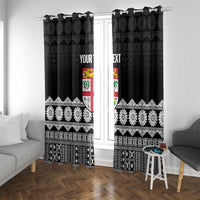 Fiji Tapa Rugby Custom Window Curtain Go Fijiana - Polynesian Pride