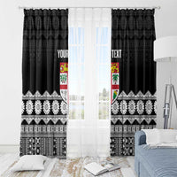 Fiji Tapa Rugby Custom Window Curtain Go Fijiana - Polynesian Pride
