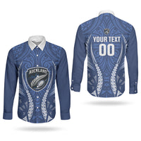 Auckland 2026 Rugby Custom Couples Matching Mermaid Dress and Long Sleeve Button Shirt NZ Maori Silver Fern LT14 - Polynesian Pride