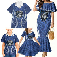 Auckland 2026 Rugby Custom Family Matching Mermaid Dress and Hawaiian Shirt NZ Maori Silver Fern LT14 - Polynesian Pride