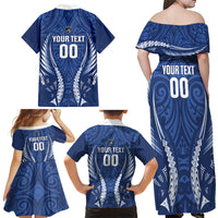 Auckland 2026 Rugby Custom Family Matching Off Shoulder Maxi Dress and Hawaiian Shirt NZ Maori Silver Fern