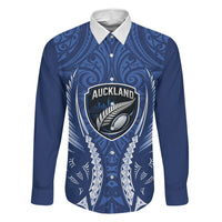 Auckland 2026 Rugby Custom Family Matching Off Shoulder Maxi Dress and Hawaiian Shirt NZ Maori Silver Fern LT14 Daughter's Dress Blue - Polynesian Pride