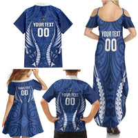 Auckland 2026 Rugby Custom Family Matching Summer Maxi Dress and Hawaiian Shirt NZ Maori Silver Fern LT14 Mom's Dress Blue - Polynesian Pride