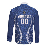 Auckland 2026 Rugby Custom Long Sleeve Button Shirt NZ Maori Silver Fern LT14 - Polynesian Pride