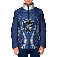 Auckland 2026 Rugby Custom Padded Jacket NZ Maori Silver Fern LT14 Men Blue - Polynesian Pride