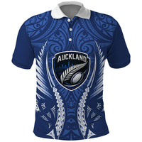 Auckland 2026 Rugby Custom Polo Shirt NZ Maori Silver Fern LT14 Blue - Polynesian Pride