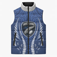 Auckland 2026 Rugby Custom Sleeveless Puffer Jacket NZ Maori Silver Fern