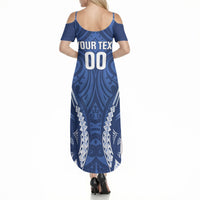 Auckland 2026 Rugby Custom Summer Maxi Dress NZ Maori Silver Fern LT14 - Polynesian Pride