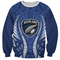 Auckland 2026 Rugby Custom Sweatshirt NZ Maori Silver Fern LT14 Unisex Blue - Polynesian Pride