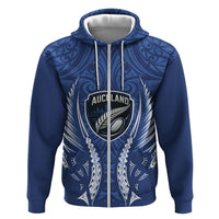 Auckland 2026 Rugby Custom Zip Hoodie NZ Maori Silver Fern LT14 Zip Hoodie Blue - Polynesian Pride