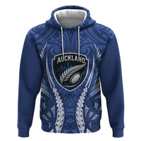 Auckland 2026 Rugby Custom Zip Hoodie NZ Maori Silver Fern LT14 Pullover Hoodie Blue - Polynesian Pride