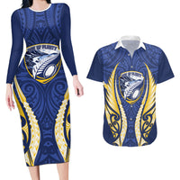 Bay of Plenty 2026 Rugby Custom Couples Matching Long Sleeve Bodycon Dress and Hawaiian Shirt NZ Maori Silver Fern