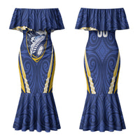 Bay of Plenty 2026 Rugby Custom Family Matching Mermaid Dress and Hawaiian Shirt NZ Maori Silver Fern LT14 Mom's Dress Blue - Polynesian Pride