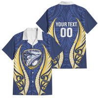 Bay of Plenty 2026 Rugby Custom Family Matching Mermaid Dress and Hawaiian Shirt NZ Maori Silver Fern LT14 Dad's Shirt - Short Sleeve Blue - Polynesian Pride