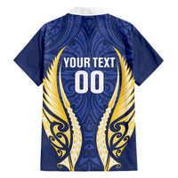 Bay of Plenty 2026 Rugby Custom Family Matching Off The Shoulder Long Sleeve Dress and Hawaiian Shirt NZ Maori Silver Fern LT14 Dad's Shirt - Long Sleeve Blue - Polynesian Pride