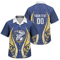 Bay of Plenty 2026 Rugby Custom Family Matching Off The Shoulder Long Sleeve Dress and Hawaiian Shirt NZ Maori Silver Fern LT14 Son's Shirt Blue - Polynesian Pride