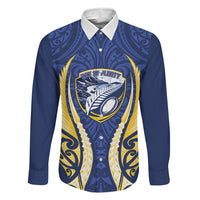 Bay of Plenty 2026 Rugby Custom Family Matching Puletasi and Hawaiian Shirt NZ Maori Silver Fern LT14 Daughter's Dress Blue - Polynesian Pride