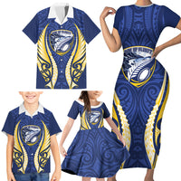 Bay of Plenty 2026 Rugby Custom Family Matching Short Sleeve Bodycon Dress and Hawaiian Shirt NZ Maori Silver Fern
