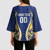 Bay of Plenty 2026 Rugby Custom Kimono Sleeve Blouse NZ Maori Silver Fern LT14 - Polynesian Pride