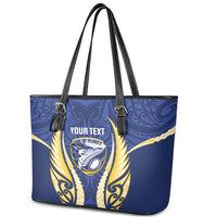 Bay of Plenty 2026 Rugby Custom Leather Tote Bag NZ Maori Silver Fern LT14 - Polynesian Pride