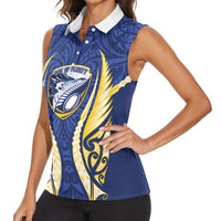 Bay of Plenty 2026 Rugby Custom Women Sleeveless Polo Shirt NZ Maori Silver Fern LT14 - Polynesian Pride